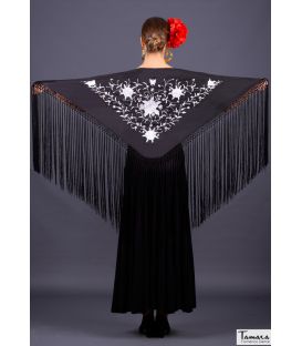 embroidered flamenco shawl in stock - - Florencia Shawl - White Embroidered (In Stock)