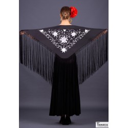 Mantoncillo bordado flamenca modelo Mantoncillo Florencia - Bordado Blanco Rojo