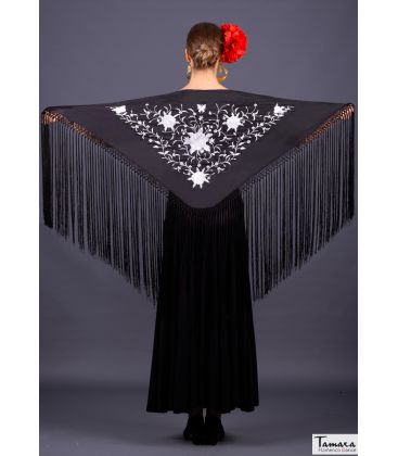 embroidered flamenco shawl in stock - - Florencia Shawl - Ivory Embroidered (In Stock)
