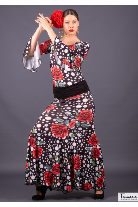 Faldas flamencas MUJER modelo Falda flamenco Cante - Punto Elastico Rosa Lunar Grande 