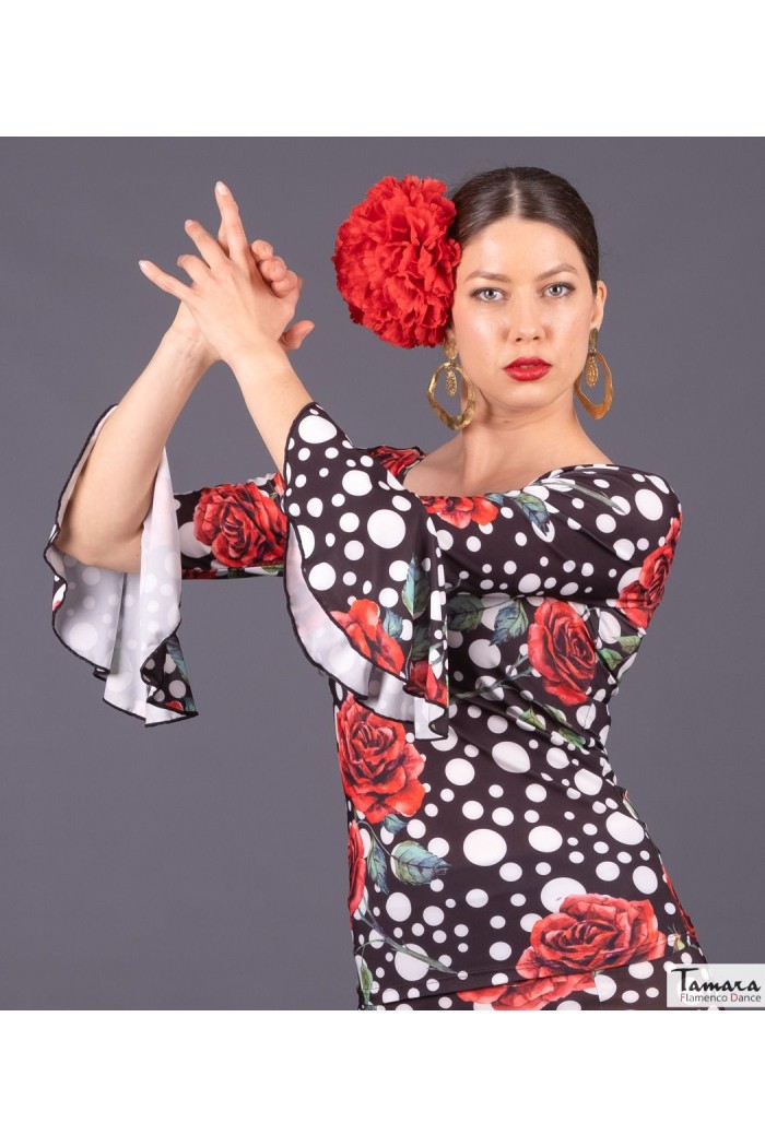  Body/Camiseta flamenca MUJER model T-shirt Rumba - Elastic Knited 