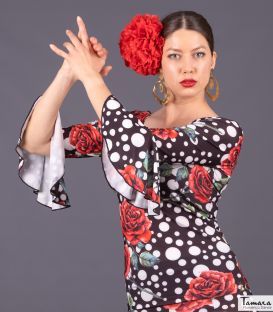bodycamiseta flamenca mujer bajo pedido - - Rumba - Punto Elastico (En stock) Rosa Lunar Grande
