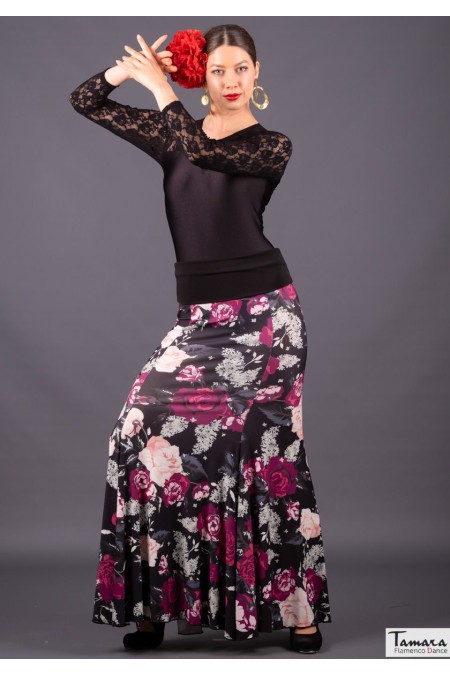 Jupes flamenco FEMME modèle Jupe flamenco Cante - Tricot élastique 