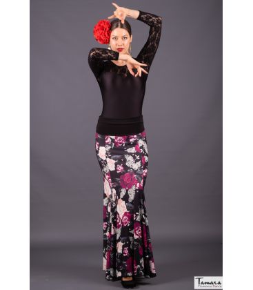 faldas flamencas mujer bajo pedido - - Cante - Punto Elastico (En stock) Floral cardenal