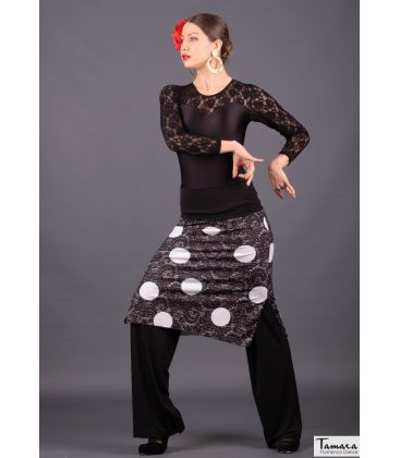 faldas flamencas mujer en stock - Falda Flamenca DaveDans - Falda-Pantalon Niebla - Punto elástico (En stock)