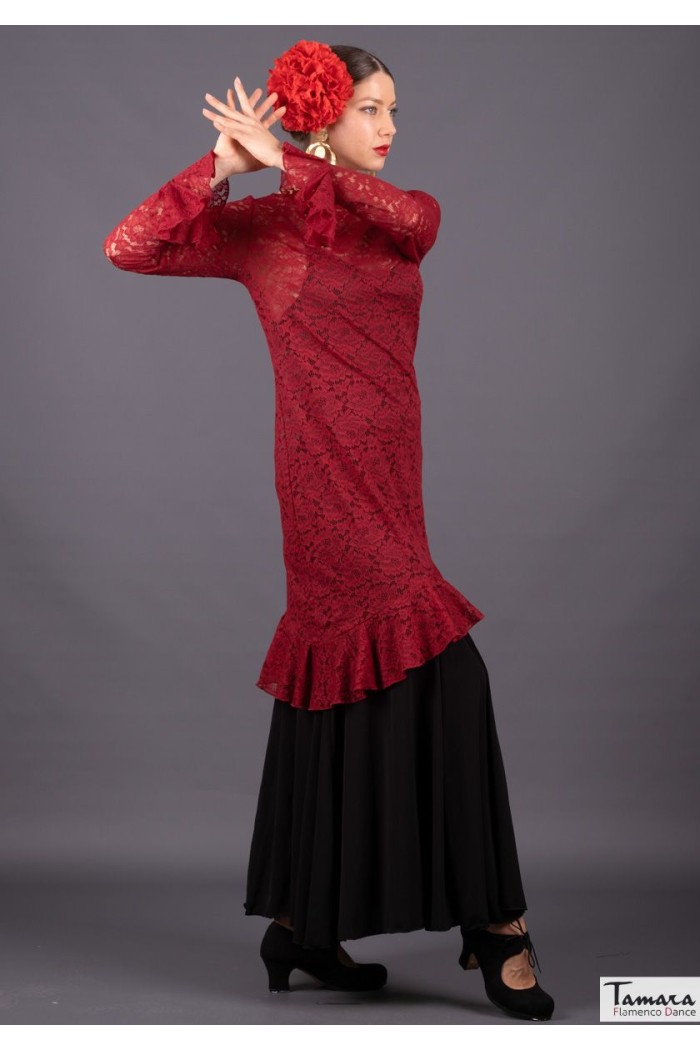  Body/Camiseta flamenca MUJER model Overbody Cantaora - Lace Bordeaux