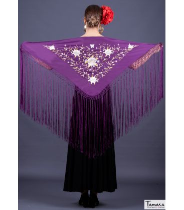 châle brodé flamenco sur demande - - Châle Florencia - Broderie Terre et or