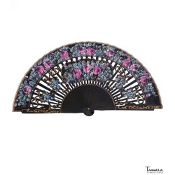 Eventails modèle Eventail espagnol peint (23 cm) - Floral Blanc