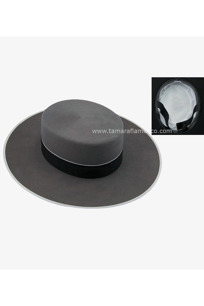 Chapeaux espagnols modèle Chapeau (Cordobés) haute qualité 180 gr Enfants/Cadet Gris foncé