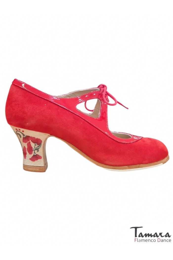 Chaussures professionnelles de flamenco modèle Chaussures de flamenco Candor Rouge