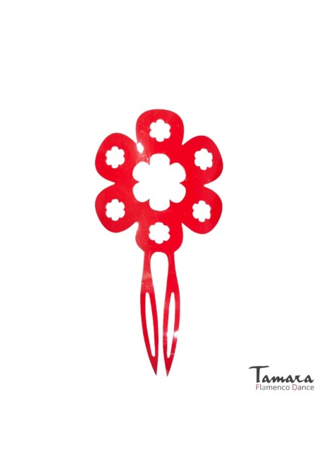  Flamenco Combs model Comb Floral - Acetate 14 cm Red