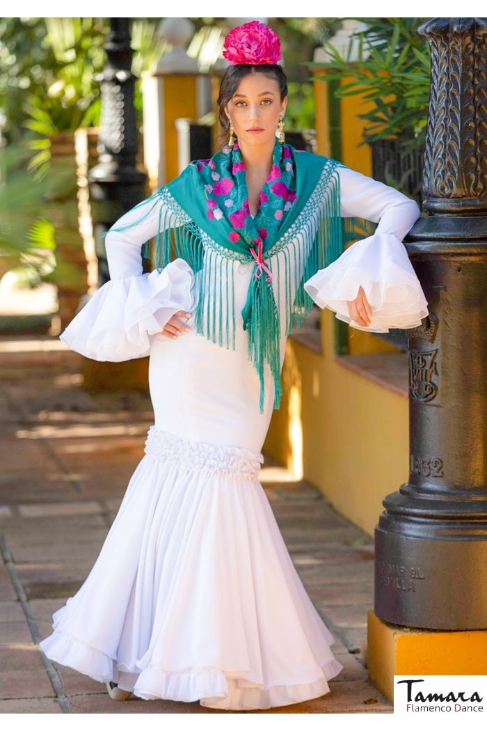 Robes flamenco Roal modèle Robe de flamenco Iris Blanc 
