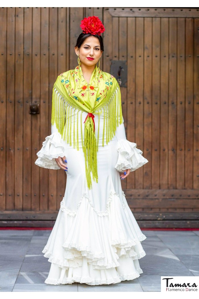 Roal Flamenco dresses | The best Spanish selection model Flamenco dress Triana white 