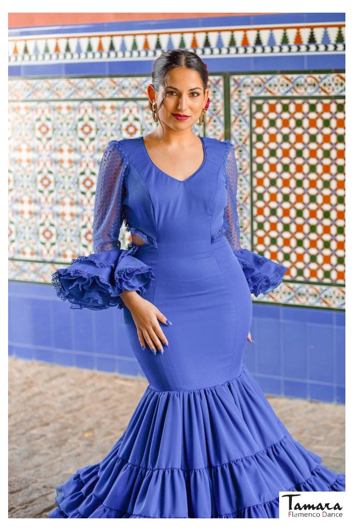 Robes flamenco Roal modèle Robe de flamenco Almeria Bleu 