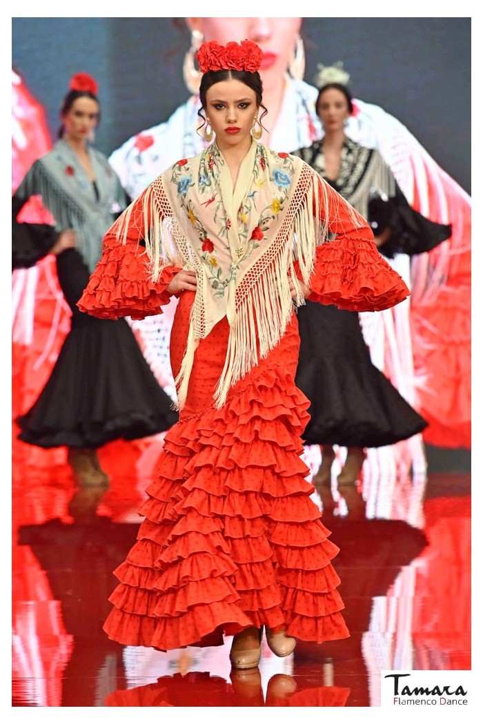 Roal Flamenco dresses | The best Spanish selection model Flamenco dress Clavellina red 