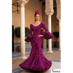 Trajes de Flamenca Aires de Feria modelo Traje de flamenca Manuela Bougambilla lunares 