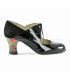 zapatos de flamenco profesionales en stock - Begoña Cervera - Zapato flamenco arty charol negro begoña cervera