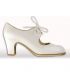 zapatos de flamenco profesionales en stock - Begoña Cervera - Cordonera piel blanco