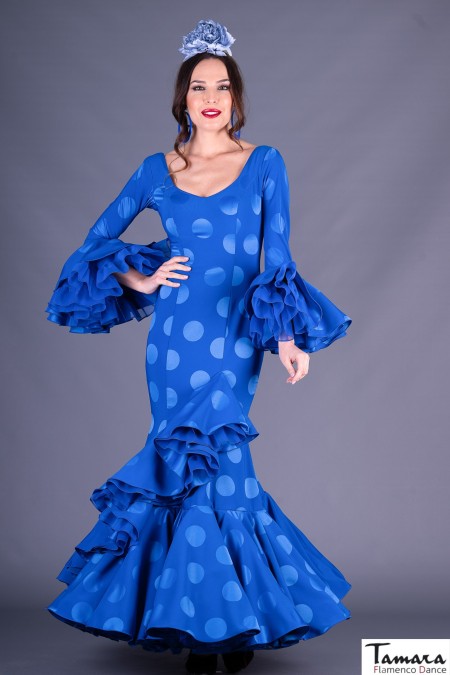 Trajes de Flamenca Aires de Feria modelo Traje de flamenca Bahia Azulina 