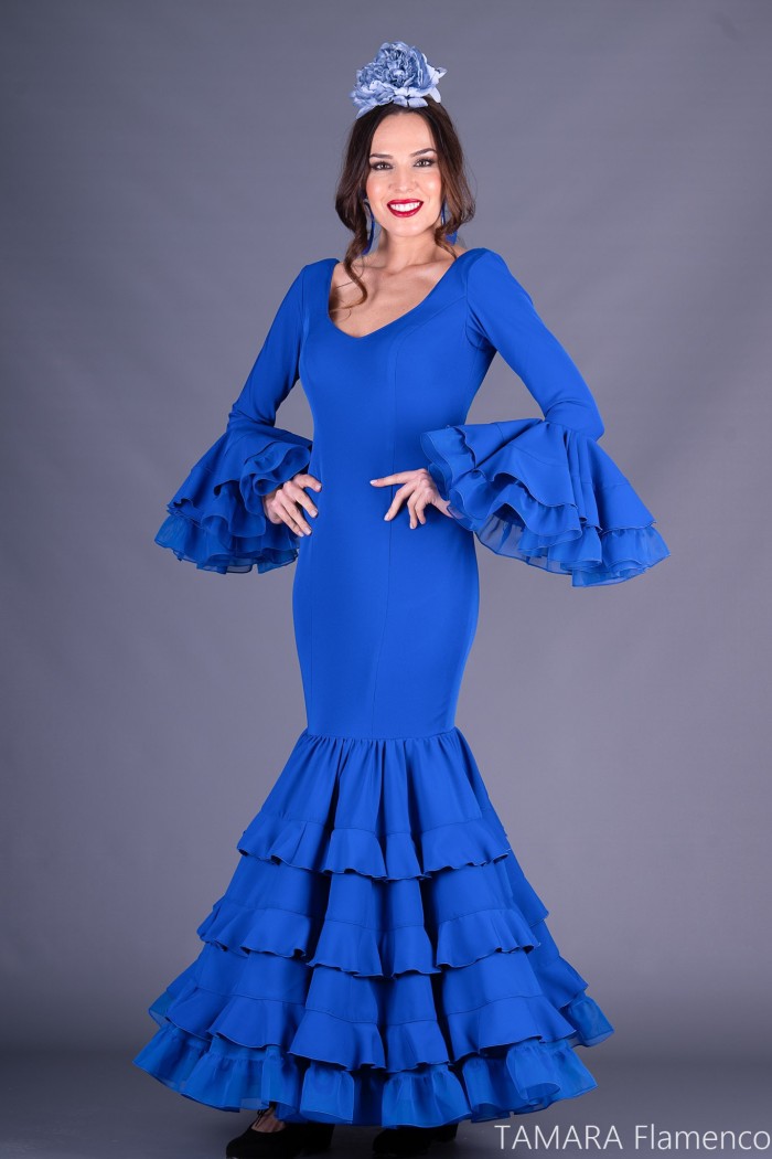 Aires de Feria Flamenco dresses | The best Spanish selection model Flamenco dress Soledad Azuline 