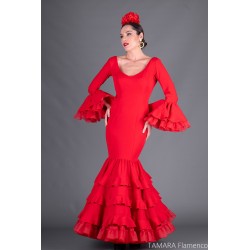 Trajes de Flamenca Aires de Feria modelo Traje de flamenca Soledad Rojo 