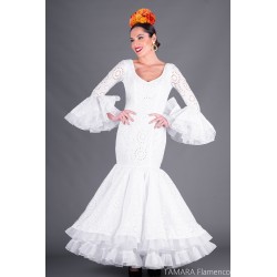 Robes flamenco Aires de Feria modèle Robe de flamenco Jarana Blanc 
