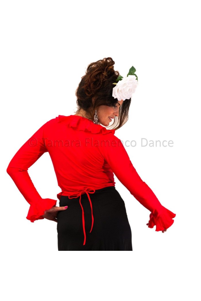 Body/Camiseta flamenca MUJER modelo Chupita Poderio - Lycra Rojo