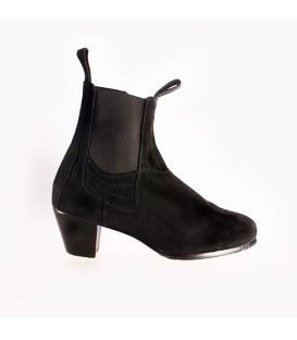 flamenco shoes for man - Begoña Cervera - Boto with zipper black suede