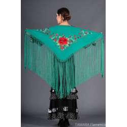 Mantoncillos de flamenca modelo Mantoncillo Toscana - Bordado multicolor Marfil