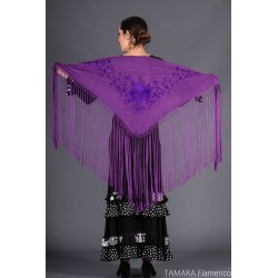 Mantoncillos de flamenca modelo Mantoncillo Toscana - Bordado Morado Morado