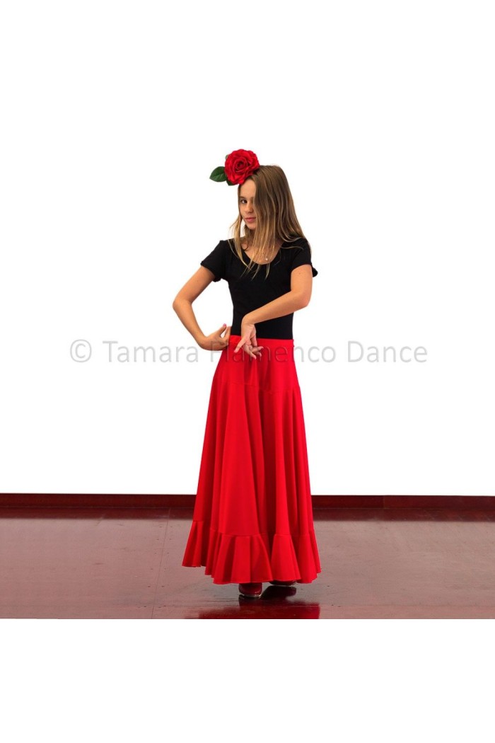 Body/T-shirt flamenco GIRL modèle Body Tamara (manches courtes) pour enfant - Polyamide Blanc