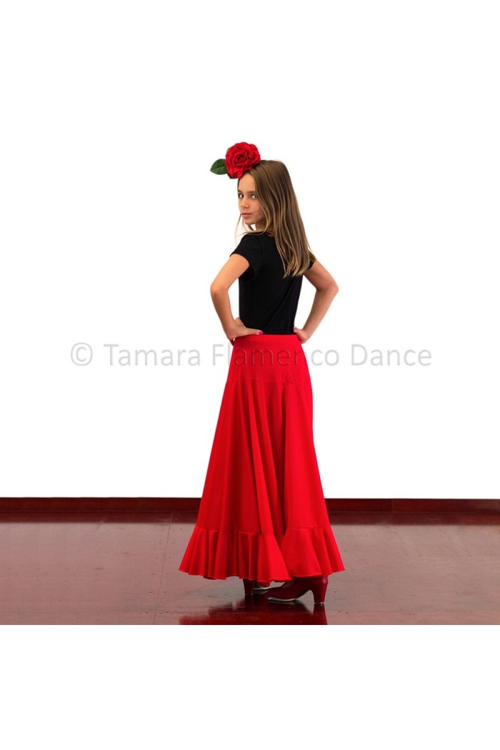 Body/T-shirt flamenco GIRL modèle Body Tamara (manches courtes) pour enfant - Polyamide Blanc