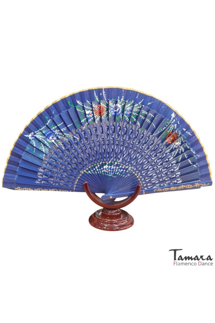  Spanish fans model Painted Spanish fan (23 cm) - Design 9 Sky Blue