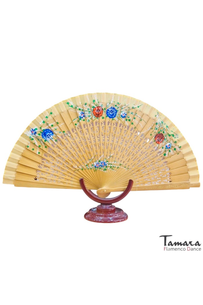  Spanish fans model Painted Spanish fan (23 cm) - Design 9 Natural