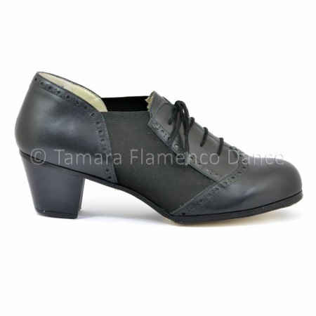 Zapatos de flamenco Profesionales Begoña Cervera modelo Zapatos de flamenco Picado Hombre - Negro - Piel - Mismo material y color - Normal Negro