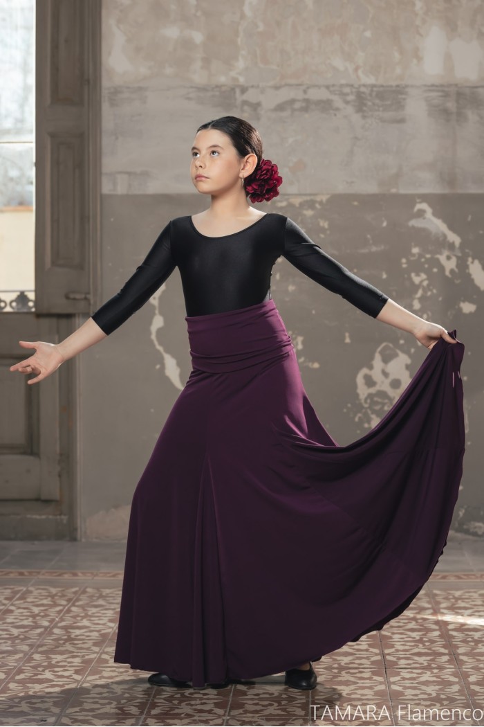 Jupes de flamenco pour enfant modèle Jupe flamenco Cala avec ceinture Enfant - Tricot élastique 