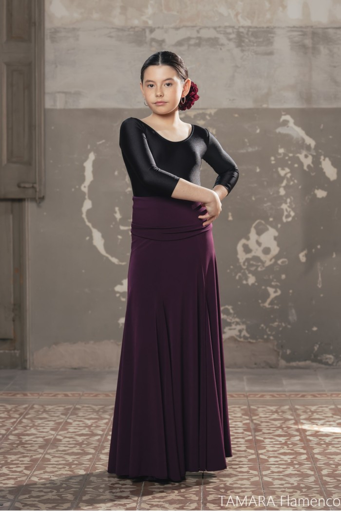 Jupes de flamenco pour enfant modèle Jupe flamenco Cala avec ceinture Enfant - Tricot élastique 