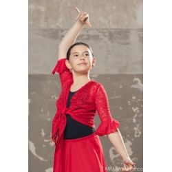 Body/T-shirt flamenco GIRL modèle Chupita Sahara Enfant - Dentelle Noir