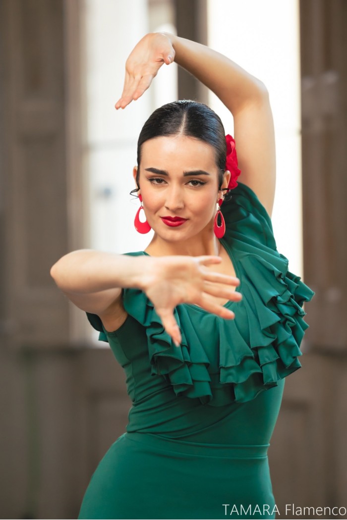  Body/Camiseta flamenca MUJER model Caña T-shirt - Elastic knit Black