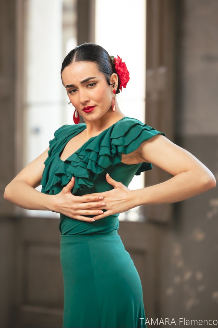  Body/Camiseta flamenca MUJER model Caña T-shirt - Elastic knit Black