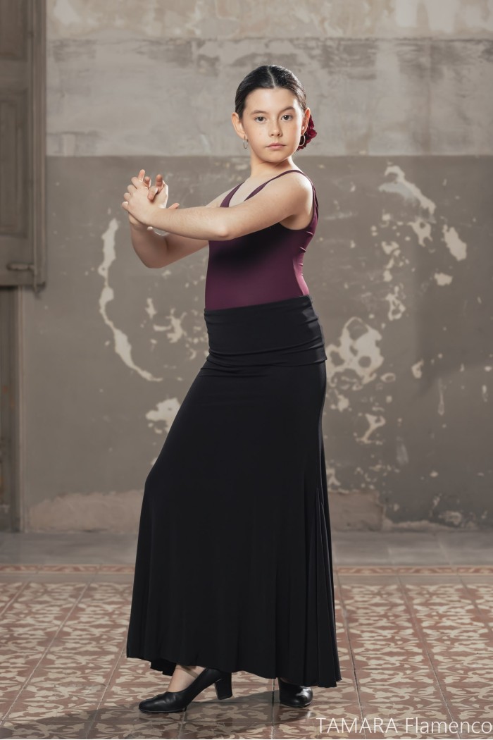 Body/Camiseta flamenca NIÑA modelo Body flamenco tiranta Orive Niña - Lycra Negro