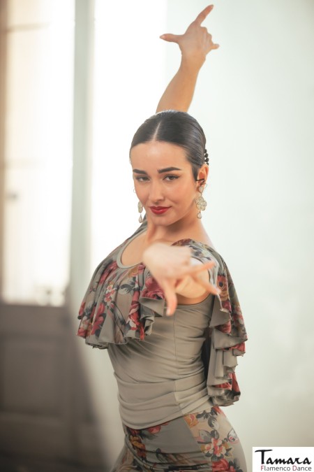 Body/Camiseta flamenca MUJER modelo Camiseta flamenco Benet - Punto elástico Estampado floral colorido