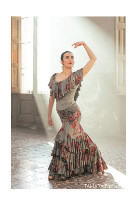 Jupes flamenco FEMME modèle Jupe flamenco Jupe Lusso - Tricot élastique imprimé imprimé à pois blancs