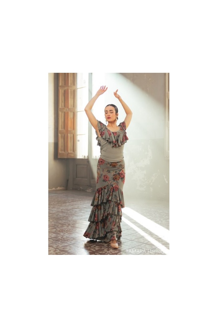 Faldas flamencas MUJER modelo Falda flamenco Lusso - Punto elástico Estampado Estampado lunar blanco