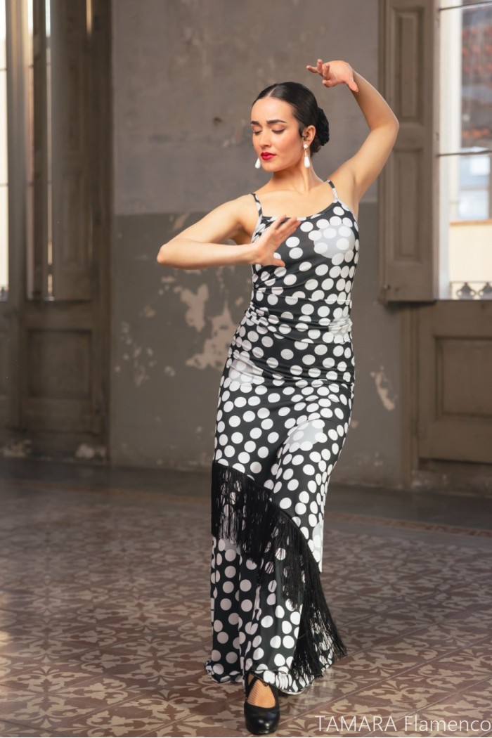  Flamenco skirts WOMAN model Flamenco skirt Quimera skirt - Elastic knit print white polka dot print