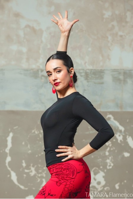 Body/Camiseta flamenca MUJER modelo Camiseta Berre - Punto elástico Negro