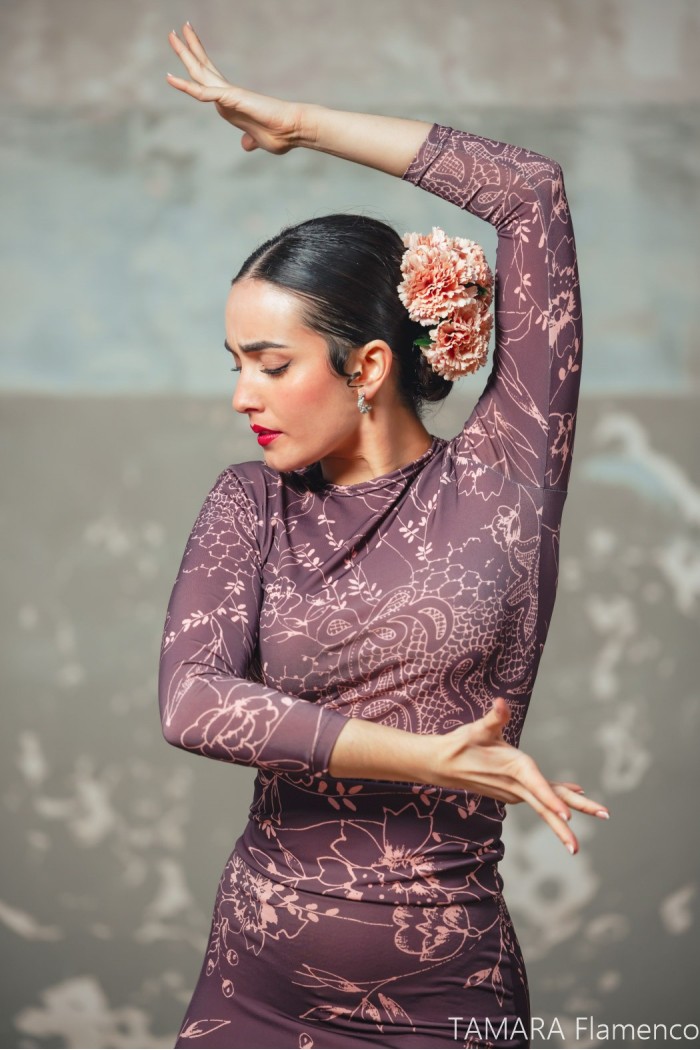  Body/Camiseta flamenca MUJER model Bea body - Elastic knit Colourful floral print