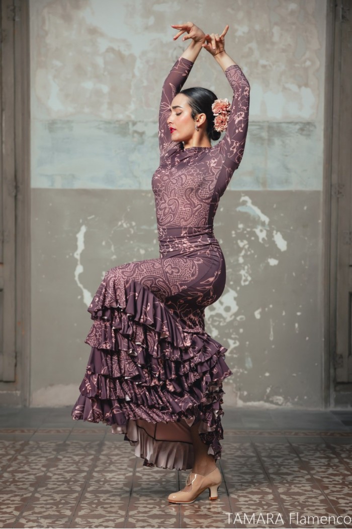  Body/Camiseta flamenca MUJER model Bea body - Elastic knit Colourful floral print