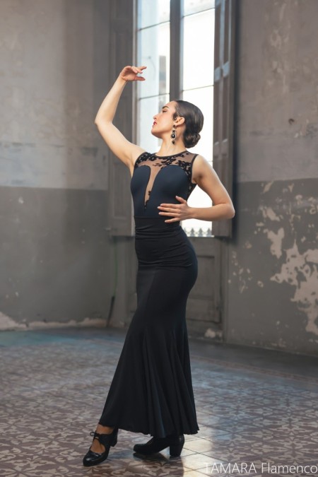 Faldas flamencas MUJER modelo Falda flamenco Ogalla - Punto elástico Negro