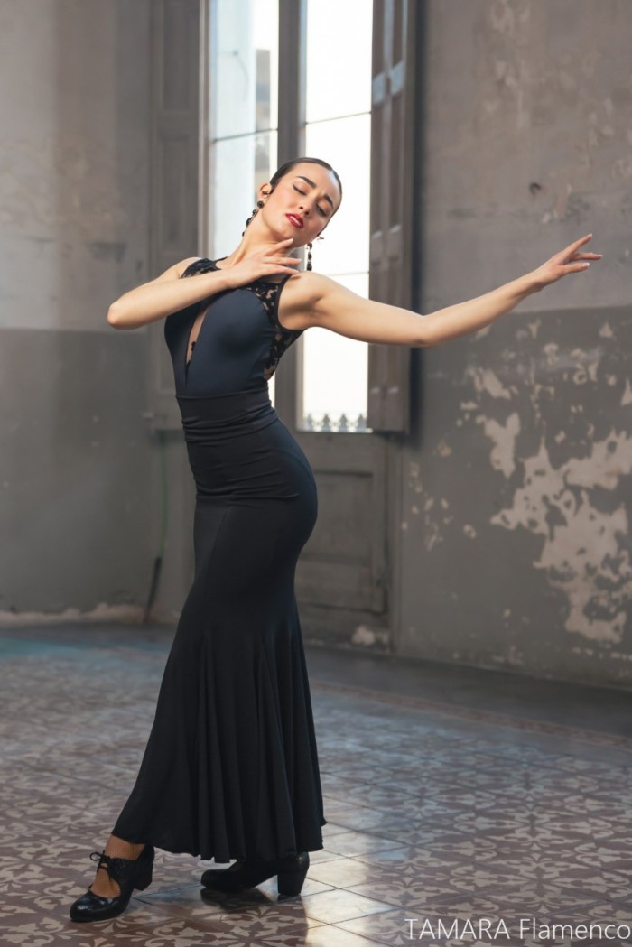 Faldas flamencas MUJER modelo Falda flamenco Ogalla - Punto elástico Negro